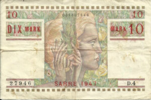 10 Mark Sarre type 1947