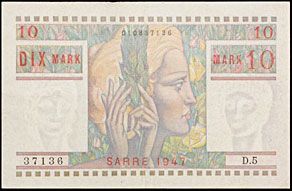 10 Mark Sarre type 1947