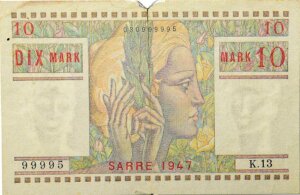 10 Mark Sarre type 1947