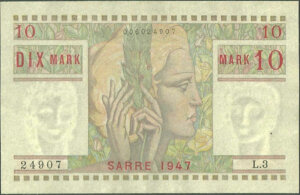 10 Mark Sarre type 1947