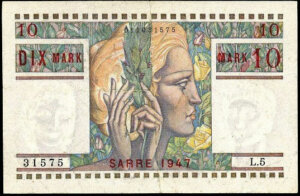 10 Mark Sarre type 1947