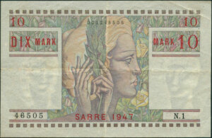 10 Mark Sarre type 1947