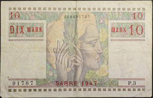 10 Mark Sarre type 1947