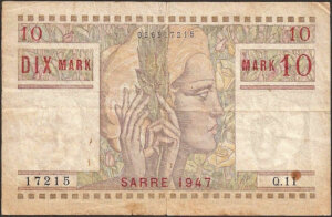 10 Mark Sarre type 1947