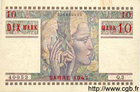 10 Mark Sarre type 1947