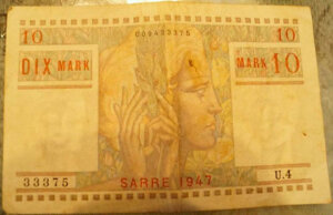 10 Mark Sarre type 1947