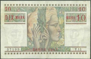 10 Mark Sarre type 1947