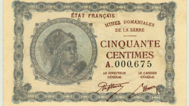 50 centimes Mines domaniales de la Sarre type 1920