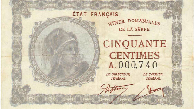 50 centimes Mines domaniales de la Sarre type 1920