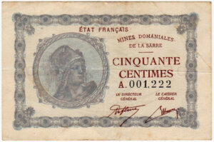 50 centimes Mines domaniales de la Sarre type 1920