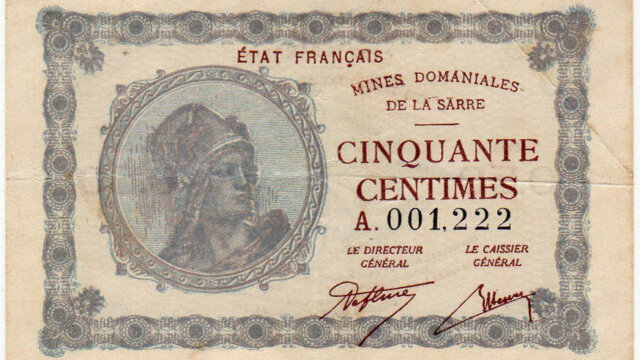 50 centimes Mines domaniales de la Sarre type 1920