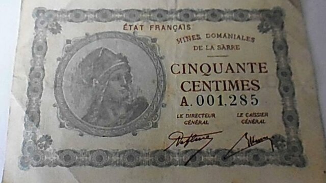 50 centimes Mines domaniales de la Sarre type 1920