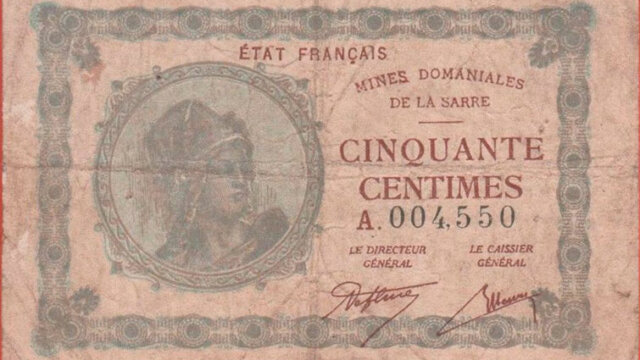 50 centimes Mines domaniales de la Sarre type 1920