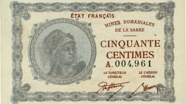 50 centimes Mines domaniales de la Sarre type 1920