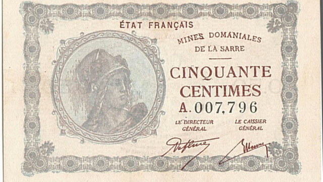 50 centimes Mines domaniales de la Sarre type 1920