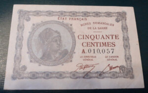 50 centimes Mines domaniales de la Sarre type 1920