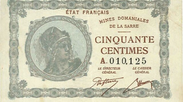 50 centimes Mines domaniales de la Sarre type 1920