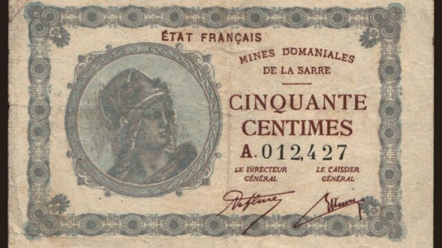 50 centimes Mines domaniales de la Sarre type 1920