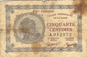 50 centimes Mines domaniales de la Sarre type 1920