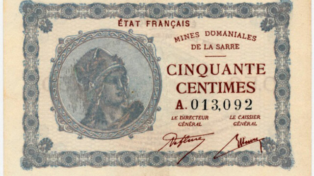 50 centimes Mines domaniales de la Sarre type 1920