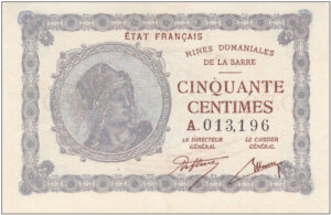 50 centimes Mines domaniales de la Sarre type 1920