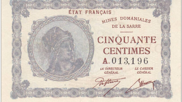 50 centimes Mines domaniales de la Sarre type 1920