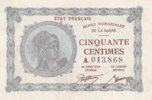 50 centimes Mines domaniales de la Sarre type 1920