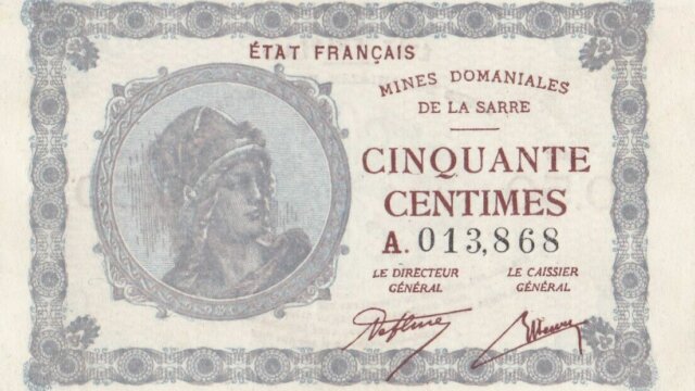 50 centimes Mines domaniales de la Sarre type 1920