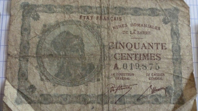 50 centimes Mines domaniales de la Sarre type 1920