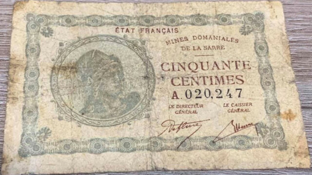 50 centimes Mines domaniales de la Sarre type 1920