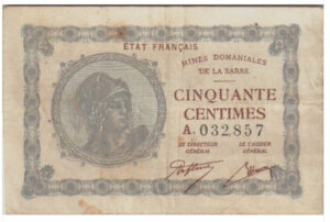 50 centimes Mines domaniales de la Sarre type 1920