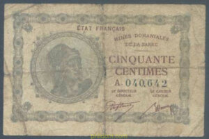 50 centimes Mines domaniales de la Sarre type 1920