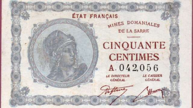 50 centimes Mines domaniales de la Sarre type 1920