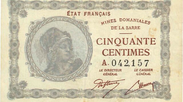 50 centimes Mines domaniales de la Sarre type 1920