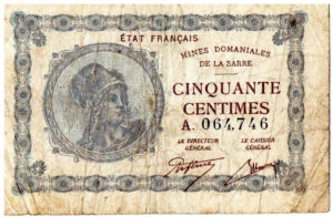 50 centimes Mines domaniales de la Sarre type 1920