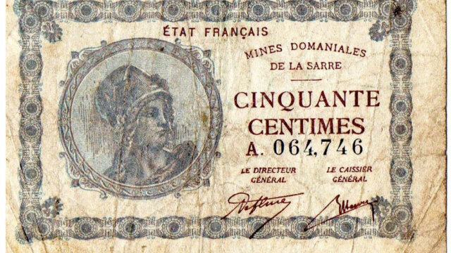 50 centimes Mines domaniales de la Sarre type 1920