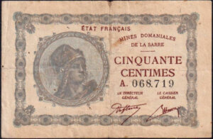 50 centimes Mines domaniales de la Sarre type 1920