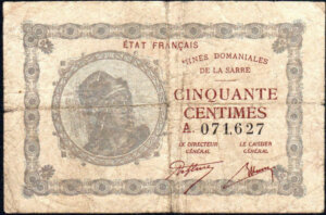 50 centimes Mines domaniales de la Sarre type 1920