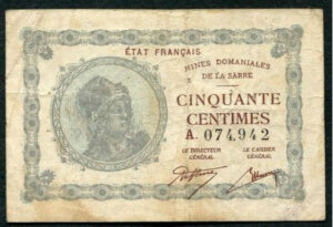 50 centimes Mines domaniales de la Sarre type 1920