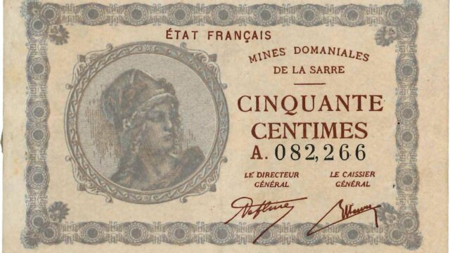 50 centimes Mines domaniales de la Sarre type 1920