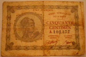 50 centimes Mines domaniales de la Sarre type 1920