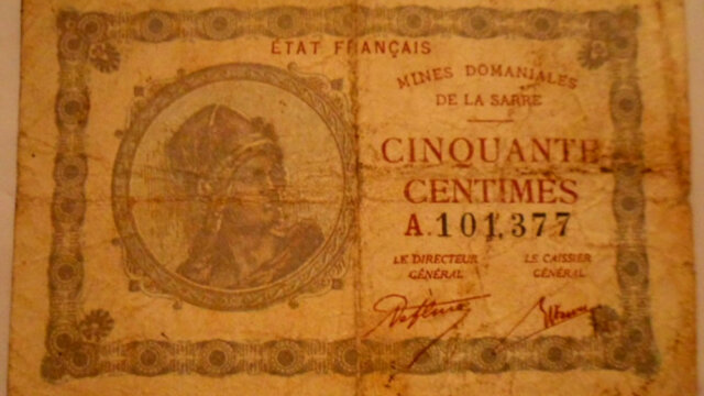 50 centimes Mines domaniales de la Sarre type 1920