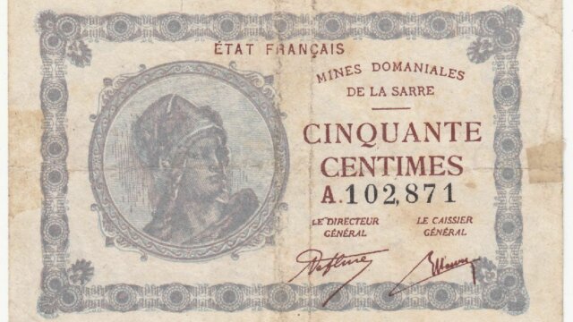 50 centimes Mines domaniales de la Sarre type 1920