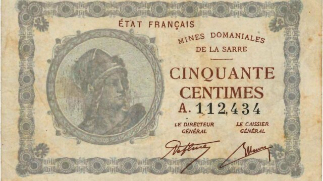 50 centimes Mines domaniales de la Sarre type 1920