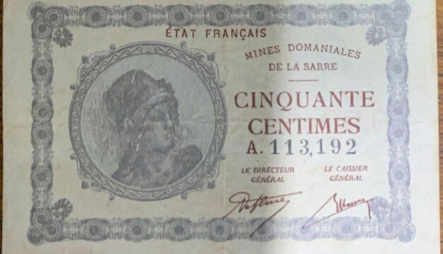 50 centimes Mines domaniales de la Sarre type 1920