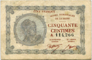 50 centimes Mines domaniales de la Sarre type 1920