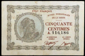 50 centimes Mines domaniales de la Sarre type 1920