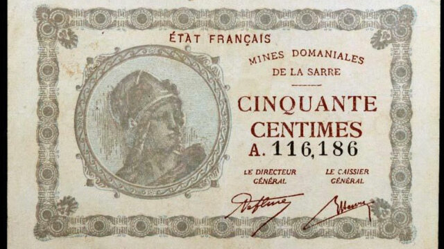 50 centimes Mines domaniales de la Sarre type 1920