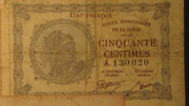 50 centimes Mines domaniales de la Sarre type 1920