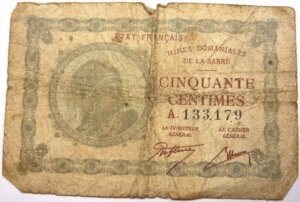 50 centimes Mines domaniales de la Sarre type 1920